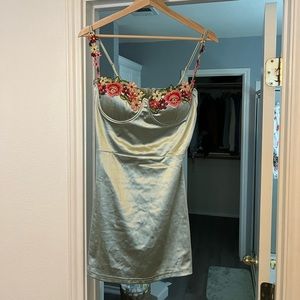 Windsor Green Silk Mini Dress